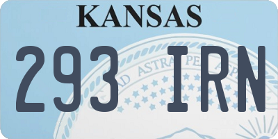 KS license plate 293IRN