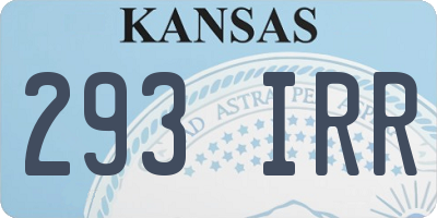 KS license plate 293IRR