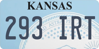 KS license plate 293IRT