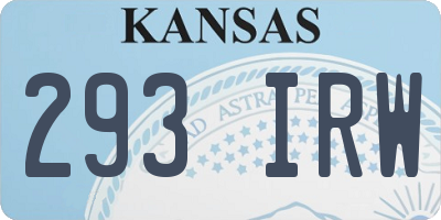 KS license plate 293IRW