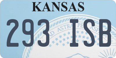 KS license plate 293ISB