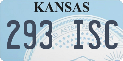 KS license plate 293ISC
