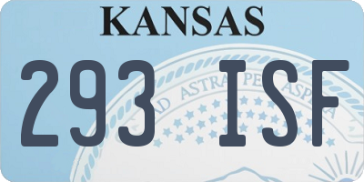 KS license plate 293ISF