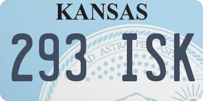 KS license plate 293ISK