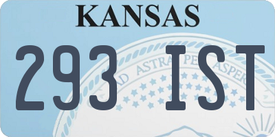 KS license plate 293IST