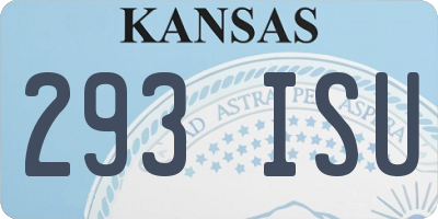 KS license plate 293ISU