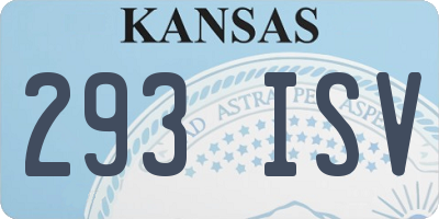 KS license plate 293ISV
