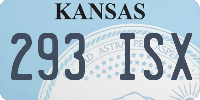 KS license plate 293ISX