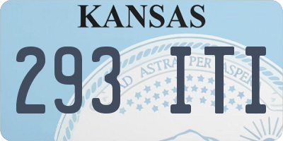 KS license plate 293ITI