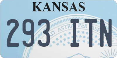 KS license plate 293ITN
