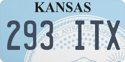 KS license plate 293ITX