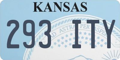 KS license plate 293ITY
