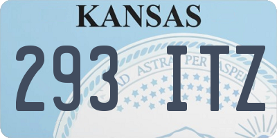 KS license plate 293ITZ