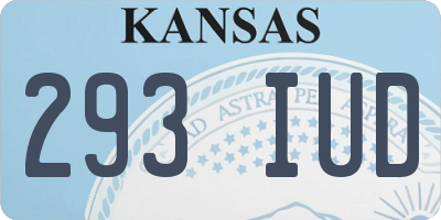 KS license plate 293IUD