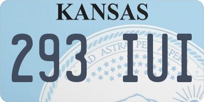 KS license plate 293IUI