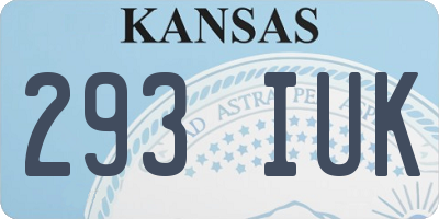 KS license plate 293IUK