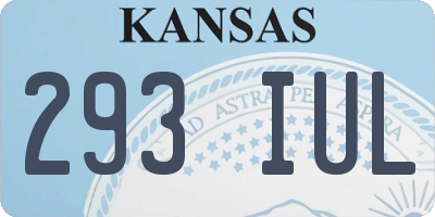 KS license plate 293IUL