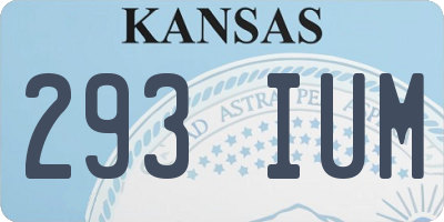 KS license plate 293IUM