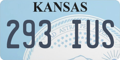 KS license plate 293IUS