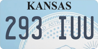 KS license plate 293IUU