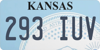 KS license plate 293IUV