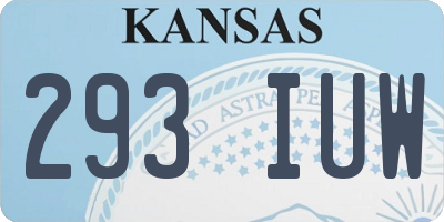 KS license plate 293IUW