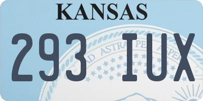 KS license plate 293IUX