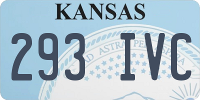 KS license plate 293IVC