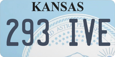 KS license plate 293IVE