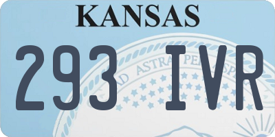 KS license plate 293IVR