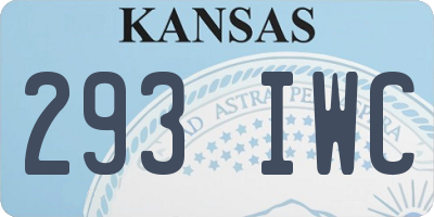 KS license plate 293IWC