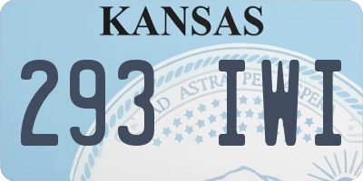 KS license plate 293IWI