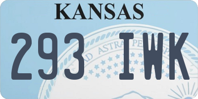 KS license plate 293IWK