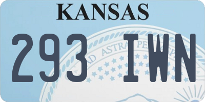 KS license plate 293IWN