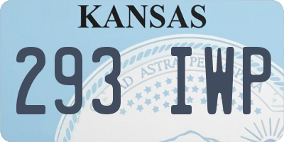 KS license plate 293IWP