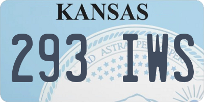 KS license plate 293IWS