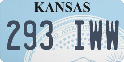 KS license plate 293IWW