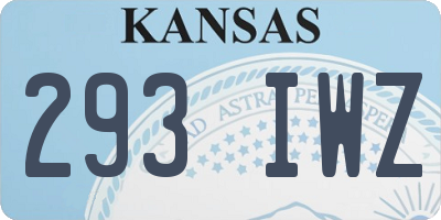 KS license plate 293IWZ
