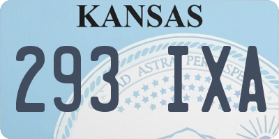 KS license plate 293IXA
