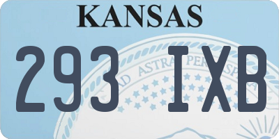 KS license plate 293IXB