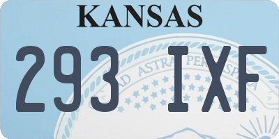 KS license plate 293IXF