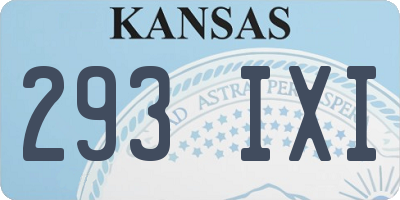 KS license plate 293IXI