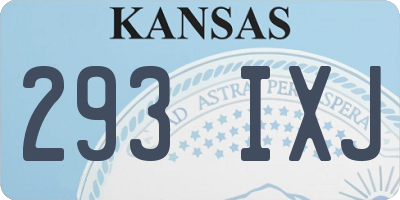 KS license plate 293IXJ