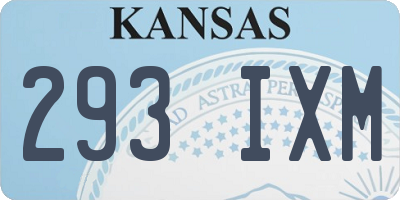 KS license plate 293IXM
