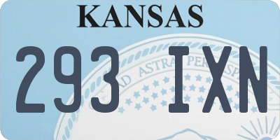 KS license plate 293IXN