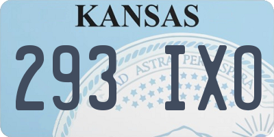 KS license plate 293IXO