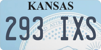 KS license plate 293IXS