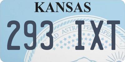 KS license plate 293IXT