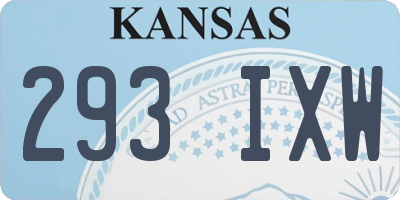 KS license plate 293IXW