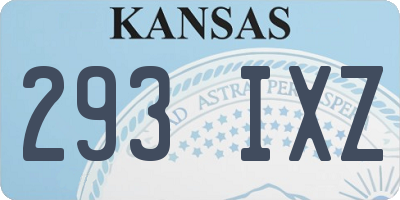 KS license plate 293IXZ